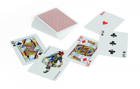 Karty Poker 100% Plastik PK2. Talia czerwona, index w 2 rogach Karty Poker 100% Plastik PK2. Talia czerwona, index w 2 rogach