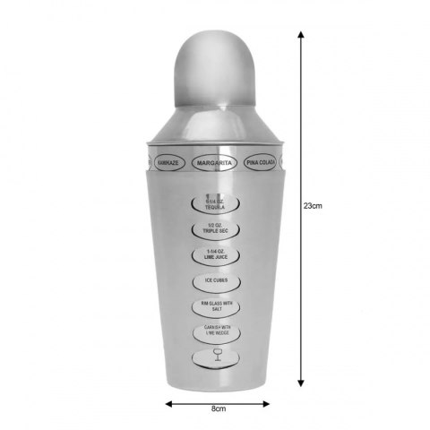 SHAKER BARMAŃSKI Z RECEPTURAMI 600ml KINGHOFF KH-1393 SHAKER BARMAŃSKI Z RECEPTURAMI 600ml KINGHOFF KH-1393