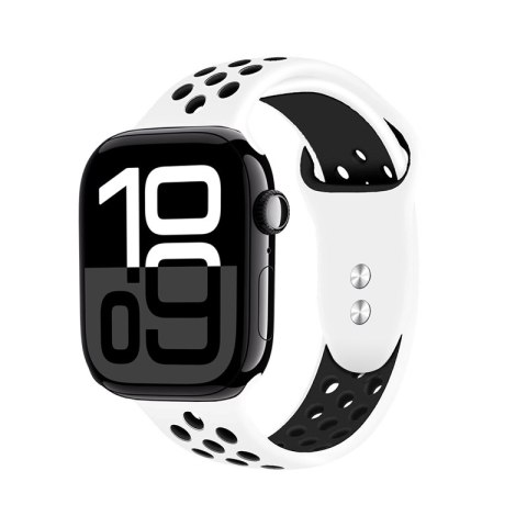 Crong Duo Sport - Pasek do Apple Watch 38/40/41/42 mm (biały/czarny) Crong Duo Sport - Pasek do Apple Watch 38/40/41/42 mm (biały/czarny)