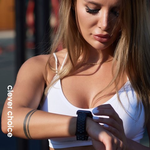 Crong Duo Sport - Pasek do Apple Watch 38/40/41/42 mm (biały/czarny) Crong Duo Sport - Pasek do Apple Watch 38/40/41/42 mm (biały/czarny)