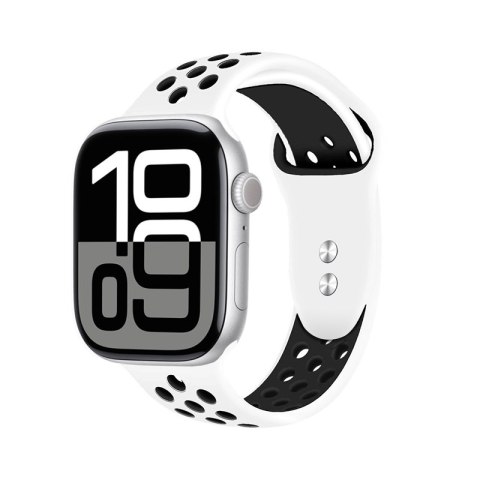 Crong Duo Sport - Pasek do Apple Watch 44/45/46/49 mm (biały/czarny) Crong Duo Sport - Pasek do Apple Watch 44/45/46/49 mm (biały/czarny)