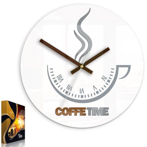 ZEGAR ŚCIENNY COFFEE TIME II WHITE ZEGAR ŚCIENNY COFFEE TIME II WHITE