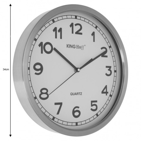 ZEGAR ŚCIENNY STALOWY 34cm MECHANIZM PŁYNĄCY KH-5026 ZEGAR ŚCIENNY STALOWY 34cm MECHANIZM PŁYNĄCY KH-5026