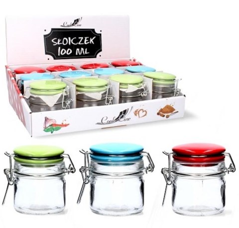 Pojemnik szklany HERMETYCZNY 100ml z pokrywką ceramiczną Pojemnik szklany HERMETYCZNY 100ml z pokrywką ceramiczną