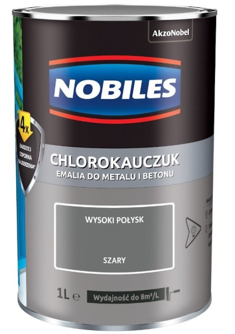 NOBILES EMALIA CHLOROKAUCZUKOWA SZARA 0.9L NOBILES EMALIA CHLOROKAUCZUKOWA SZARA 0.9L