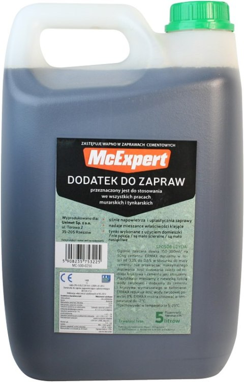 DODATEK DO ZAPRAW ZASTĘPUJĄCY WAPNO 5L DODATEK DO ZAPRAW ZASTĘPUJĄCY WAPNO 5L