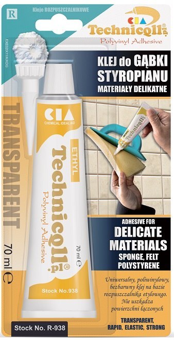 KLEJ DO GĄBKI I STYROPIANU 70ML KLEJ DO GĄBKI I STYROPIANU 70ML
