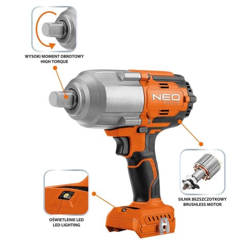 KLUCZ UDAROWY BEZSZCZ. 1100NM AKUMULATOR ENERGY+18V,BEZ AKUM KLUCZ UDAROWY BEZSZCZ. 1100NM AKUMULATOR ENERGY+18V,BEZ AKUM