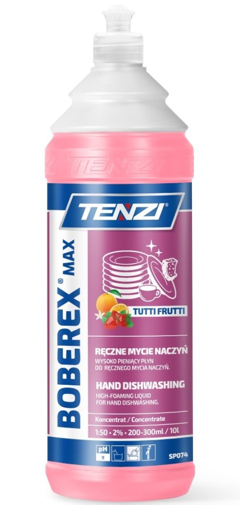 PŁYN DO RĘCZNEGO MYCIA NACZYŃ BOBEREX MAX TUTTI FRUTTI 1L PŁYN DO RĘCZNEGO MYCIA NACZYŃ BOBEREX MAX TUTTI FRUTTI 1L