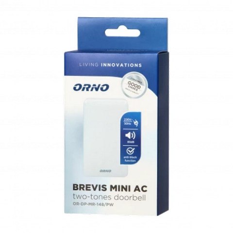 DZWONEK GONG DO DRZWI PRZEWODOWY BREVIS MINI ŚNIEŻNOBI 230V DZWONEK GONG DO DRZWI PRZEWODOWY BREVIS MINI ŚNIEŻNOBI 230V