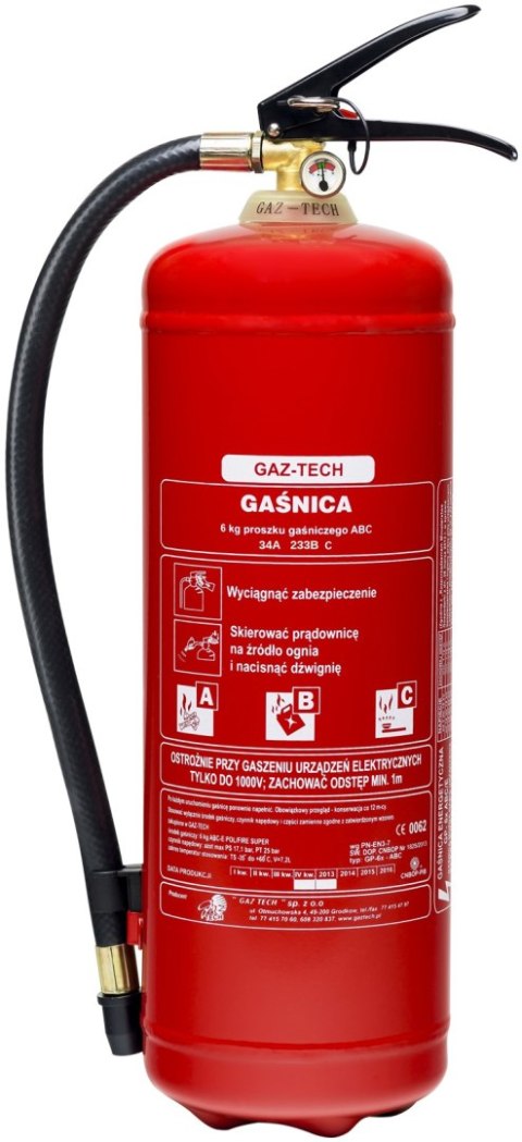 GAŚNICA PROSZKOWA 6KG GAŚNICA PROSZKOWA 6KG