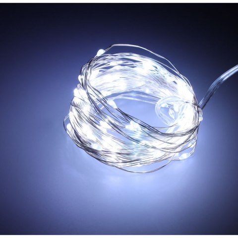 Lampki LED druciki dekoracyjne 5m 50LED zimny biały Lampki LED druciki dekoracyjne 5m 50LED zimny biały