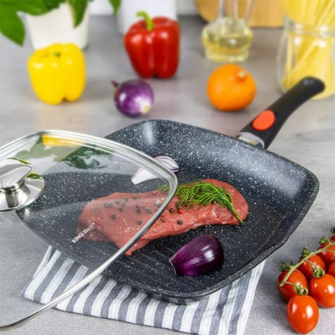 GRILLOWA PATELNIA GRANITOWA 28cm KINGHOFF KH-1511 ODPINANY UCHWYT GRILLOWA PATELNIA GRANITOWA 28cm KINGHOFF KH-1511 ODPINANY UCHWYT