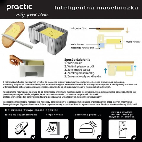 INTELIGENTNA MASELNICZKA WODNA Z NOŻYKIEM BIAŁA INTELIGENTNA MASELNICZKA WODNA Z NOŻYKIEM BIAŁA