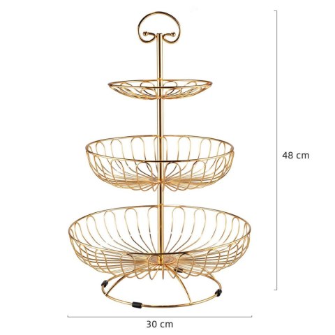 KOSZYK PIĘTROWY PATERA NA OWOCE 3 POZIOMY E-8182 GOLD KOSZYK PIĘTROWY PATERA NA OWOCE 3 POZIOMY E-8182 GOLD