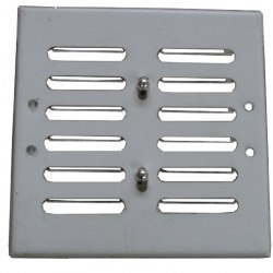 KRATKA METALOWA Z SZYLDEM NIERDZEWNYM 14*14CM I ŻALUZJĄ KRATKA METALOWA Z SZYLDEM NIERDZEWNYM 14*14CM I ŻALUZJĄ