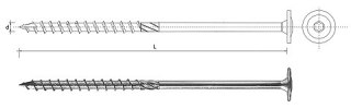 WKRĘT DO DREWNA Z KOŁNIERZEM NA TORX OCYNKOWANY 8*80MM T40