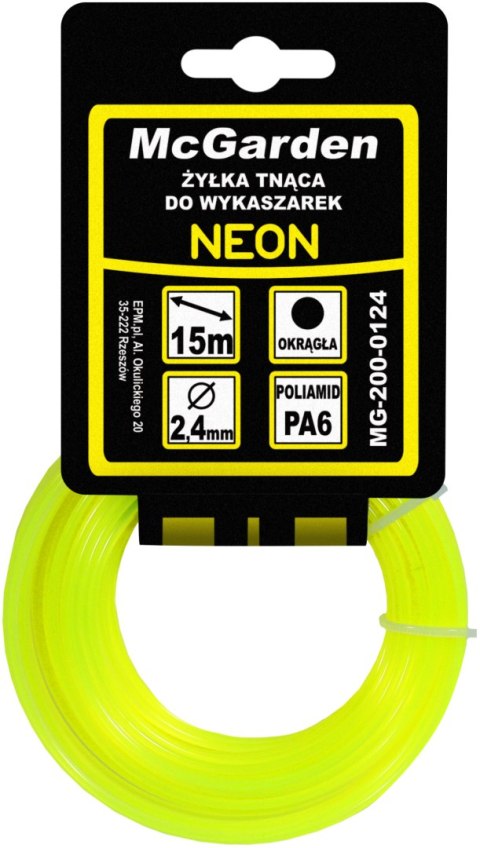 ŻYŁKA DO WYKASZARKI OKRĄGŁA NEON 3,0MM 15M ŻYŁKA DO WYKASZARKI OKRĄGŁA NEON 3,0MM 15M