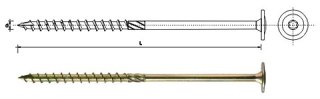 WKRĘT DO DREWNA Z KOŁNIERZEM NA TORX OCYNK ŻÓŁTY 8*100MM T40