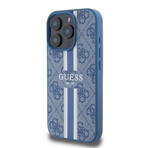 Guess 4G Printed Stripes MagSafe - Etui iPhone 16 Pro Max (niebieski) Guess 4G Printed Stripes MagSafe - Etui iPhone 16 Pro Max (niebieski)