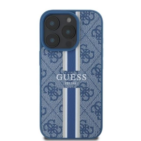 Guess 4G Printed Stripes MagSafe - Etui iPhone 16 Pro Max (niebieski) Guess 4G Printed Stripes MagSafe - Etui iPhone 16 Pro Max (niebieski)