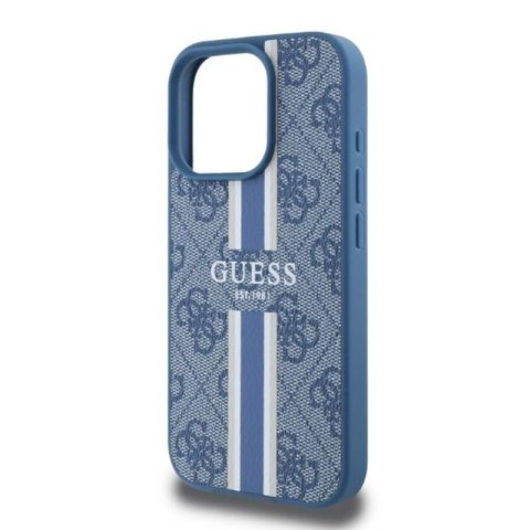 Guess 4G Printed Stripes MagSafe - Etui iPhone 16 Pro Max (niebieski) Guess 4G Printed Stripes MagSafe - Etui iPhone 16 Pro Max (niebieski)