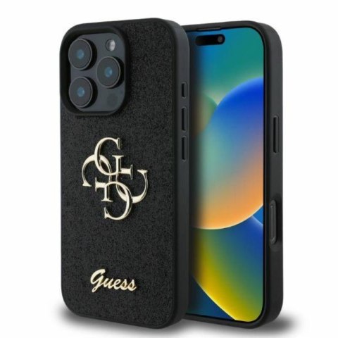 Guess Fixed Glitter Big 4G - Etui iPhone 16 Pro Max (czarny) Guess Fixed Glitter Big 4G - Etui iPhone 16 Pro Max (czarny)