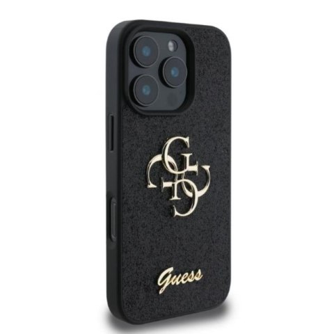 Guess Fixed Glitter Big 4G - Etui iPhone 16 Pro (czarny) Guess Fixed Glitter Big 4G - Etui iPhone 16 Pro (czarny)