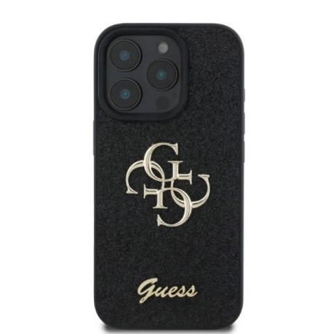 Guess Fixed Glitter Big 4G - Etui iPhone 16 Pro (czarny) Guess Fixed Glitter Big 4G - Etui iPhone 16 Pro (czarny)