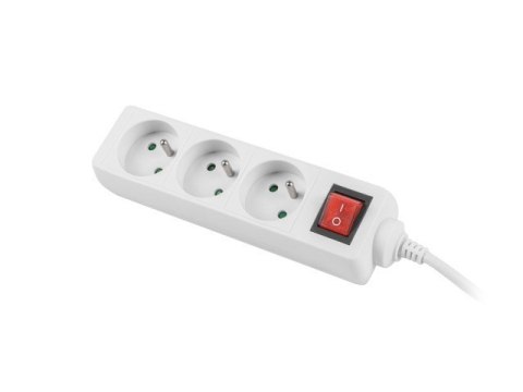 Listwa zasilająca 3m, biała, 3 gniazda, z wyłącznikiem, kabel wykonany z pełnej miedzi Listwa zasilająca 3m, biała, 3 gniazda, z wyłącznikiem, kabel wykonany z pełnej miedzi