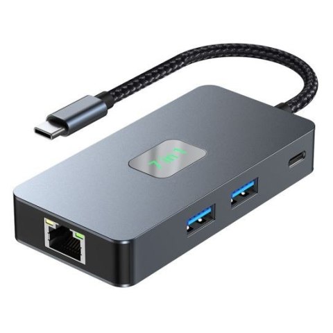 Adapter USB C (7w1) HDMI USB SD/TF RJ45 (2500 Mbps) PD Adapter USB C (7w1) HDMI USB SD/TF RJ45 (2500 Mbps) PD