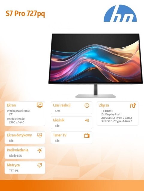 Monitor 27 cali S7 Pro 727pq QHD 8J4D8AA Monitor 27 cali S7 Pro 727pq QHD 8J4D8AA