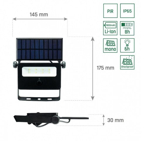 Naświetlacz solarny Noctis Solaris Mini IP65
