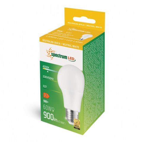 Żarówka LED GLS E27 9W NW 4000K 900lm 230V Żarówka LED GLS E27 9W NW 4000K 900lm 230V