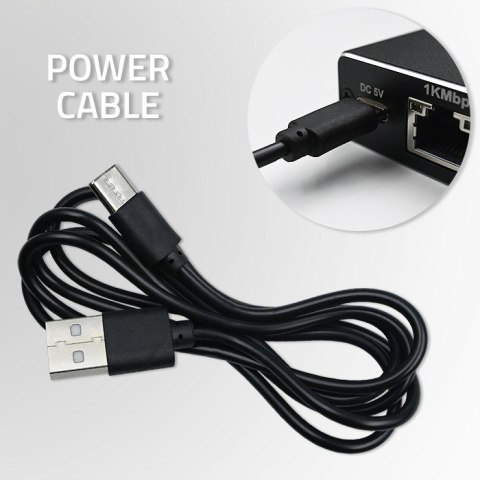 Rozdzielacz Splitter mini SWITCH 1x2 port RJ45 | 1000Mbps | USB-C| Aluminium Rozdzielacz Splitter mini SWITCH 1x2 port RJ45 | 1000Mbps | USB-C| Aluminium