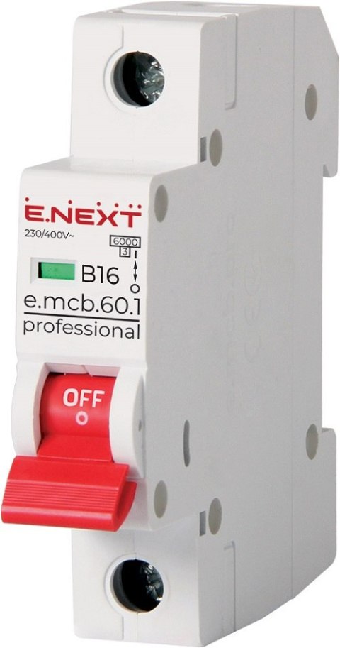 WYŁĄCZNIK NADPRĄDOWY MCB.PRO60 1P B16A 6KA WYŁĄCZNIK NADPRĄDOWY MCB.PRO60 1P B16A 6KA