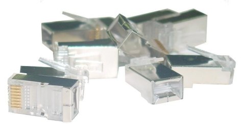 Wtyk RJ45 ekranowany kat.6 uniwersalny drut/linka 8P8C 100szt Wtyk RJ45 ekranowany kat.6 uniwersalny drut/linka 8P8C 100szt