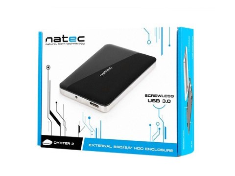 Kieszeń zewnętrzna HDD sata OYSTER 2 2,5'' USB 3.0 Aluminium Czarny Kieszeń zewnętrzna HDD sata OYSTER 2 2,5'' USB 3.0 Aluminium Czarny