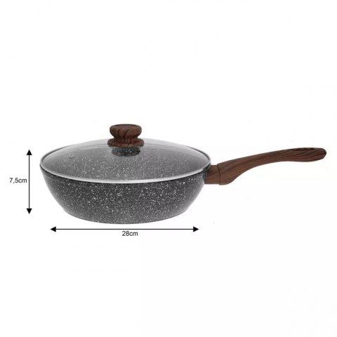 WOK GRANITOWY 28cm GRANIT WOOD KINGHOFF KH-1584 WOK GRANITOWY 28cm GRANIT WOOD KINGHOFF KH-1584