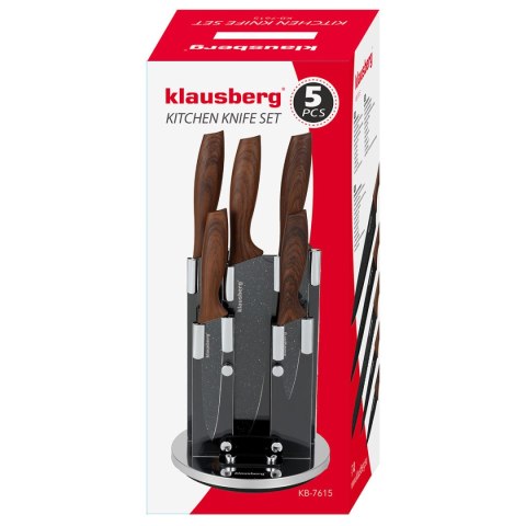 ZESTAW 5 KUCHENNYCH NOŻY W STOJAKU KLAUSBERG KB-7615 ZESTAW 5 KUCHENNYCH NOŻY W STOJAKU KLAUSBERG KB-7615