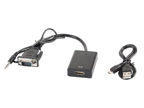 Adapter VGA(M) + Audio -> HDMI(Ż) Adapter VGA(M) + Audio -> HDMI(Ż)