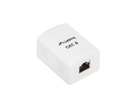 Gniazdo natynkowe 1x RJ45 Kat.6 białe ekranowane
