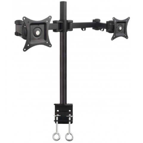 Uchwyt biurkowy LCD/LED 13-27 cali podwójny 2x10kg, czarny Uchwyt biurkowy LCD/LED 13-27 cali podwójny 2x10kg, czarny