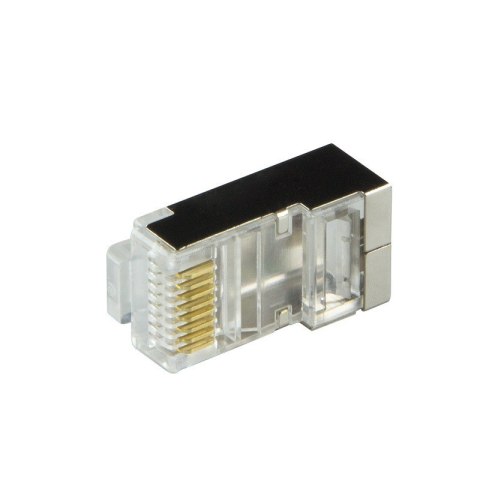 Wtyki RJ45 CAT.6 z osłoną, 100szt. ekranowane, biały Wtyki RJ45 CAT.6 z osłoną, 100szt. ekranowane, biały