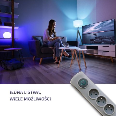 Listwa antyprzepięciowa Quick Switch, 6 gniazd, 1,8m, szara Listwa antyprzepięciowa Quick Switch, 6 gniazd, 1,8m, szara