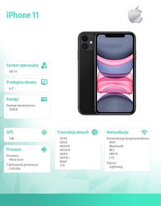IPhone 11 128GB - Czarny