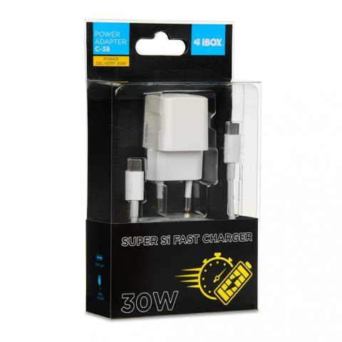 Ładowarka sieciowa C-38 PD30 CW USB-C, Kabel Ładowarka sieciowa C-38 PD30 CW USB-C, Kabel