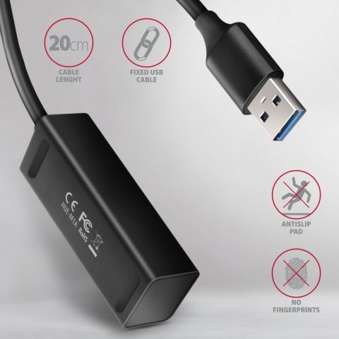 HUE-M1A Hub 4-portowy Mini metalowy USB 3.2 Gen 1, 20cm USB-A kabel HUE-M1A Hub 4-portowy Mini metalowy USB 3.2 Gen 1, 20cm USB-A kabel
