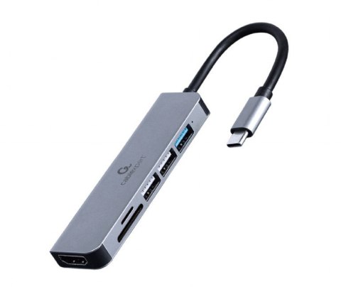 Adapter wieloportowy USB-C 6w1, HDMI, USB 3.1, USB 2.0x2, czytnik kart Adapter wieloportowy USB-C 6w1, HDMI, USB 3.1, USB 2.0x2, czytnik kart