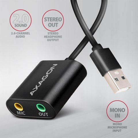 ADA-12 Zewnętrzna karta dzwiękowa USB 2.0 48kHz/16-bit stereo, metal, kabel USB-A 15 cm ADA-12 Zewnętrzna karta dzwiękowa USB 2.0 48kHz/16-bit stereo, metal, kabel USB-A 15 cm